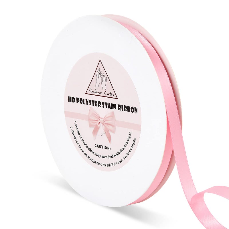 Handyman Crafts 38 Pink Double Faced Satin Ribbons 50 Yards HD Polyester Stain Ribbonfor Wedding Gift Wrapping FloristFlowersArts and CraftsBalloonsHolidaysChristmasBirthdaysBow Making
