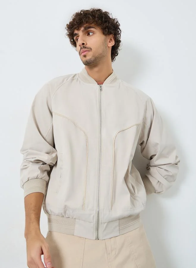 Styli Men Relaxed Fit Bomber Jacket
