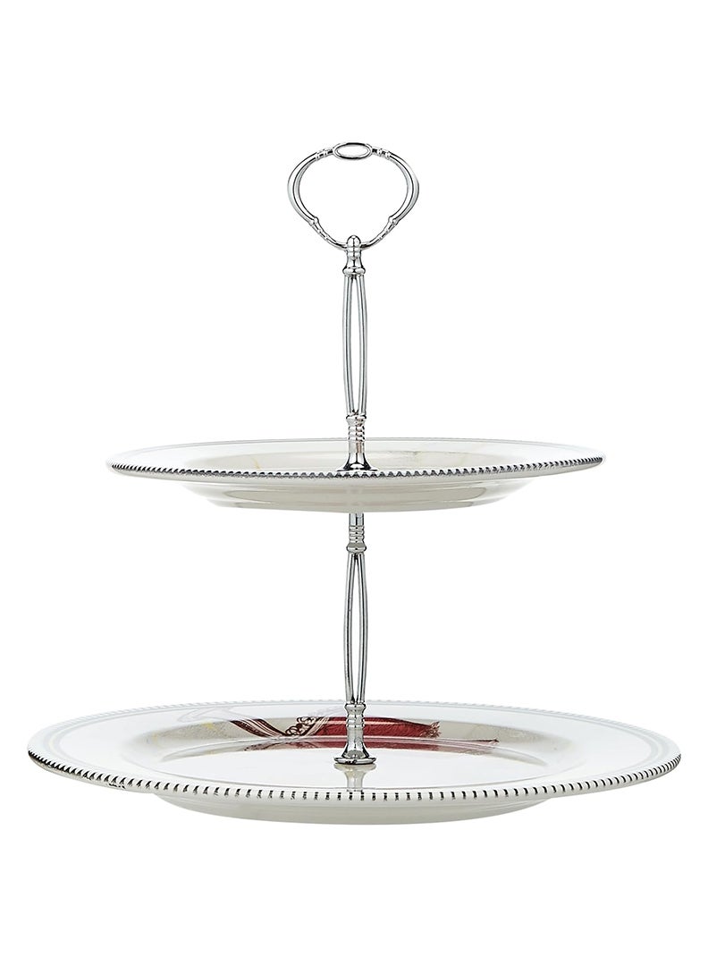 EDESSA حامل كعكة إيديسا بلومينغ ذو طبقتين 20 و27 سم - حامل عرض أنيق لتقديم الكعك الرائع - Image 2