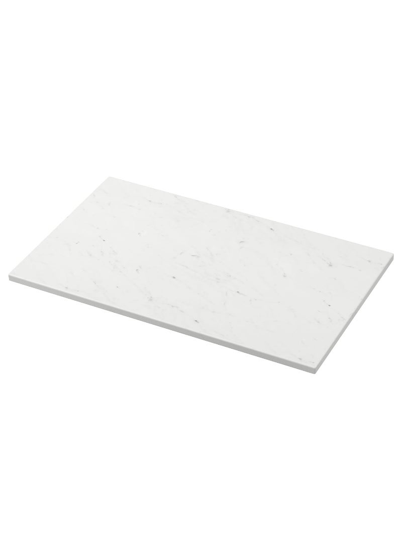 Generic - Countertop White Marble Effect Foliated Board 82X49 Cm - Image 1