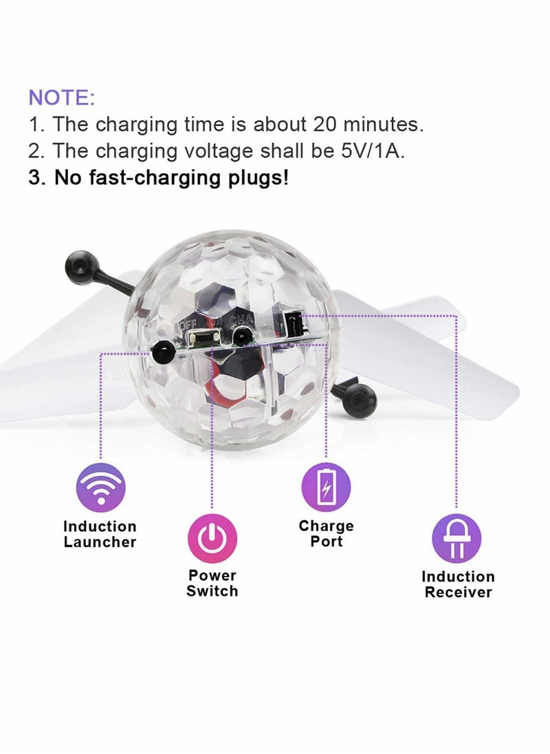 KASTWAVE Flying Ball Toys, Infrared Induction RC Toys Mini Ball Drone Helicopter, Light Up Flying Toys Indoor, and Outdoor Games, Rechargeable Light Up Ball Mini UFO Flying Ball Toys, Toys for Boys, Girls  - Image 4