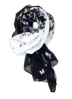 Lightweight Scarf Fashion Flower Print Shawl Wrap For Women For Spring Season (Black/White Butterfly) - pzsku/Z65DE95E9EF0FC6344873Z/45/_/1735566435/dd51b76c-6485-4ee1-a137-cace0bd4e93a