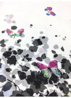 Lightweight Scarf Fashion Flower Print Shawl Wrap For Women For Spring Season (Black/White Butterfly) - pzsku/Z65DE95E9EF0FC6344873Z/45/_/1735566437/48d0a704-5eac-4446-b68e-6901b3482921