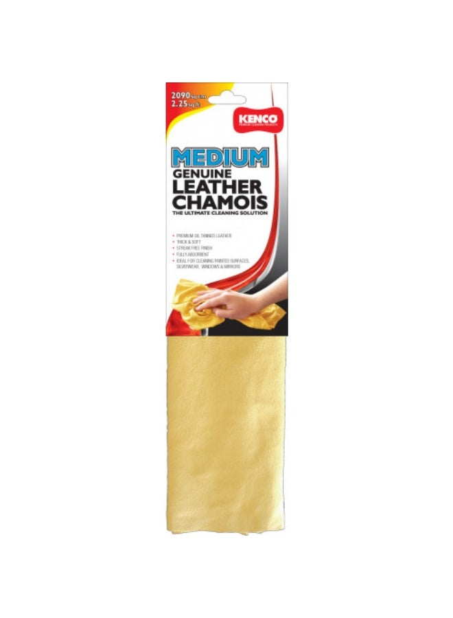 Kenco 2.25 sq ft Medium Genuine Leather Chamois Car,Home-Premium Oil Tanned Leather,Thick /Soft ,Fully Absorbent ,natural leather chamois,home & garage cleaning cloth