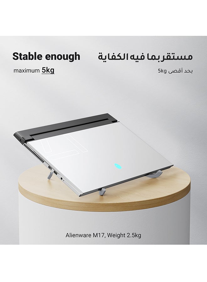 يو جرين حامل لابتوب للمكتب، حامل لابتوب قابل للطي وقابل للتعديل على مستوى العين، حامل لابتوب خفيف الوزن ومريح ومدمج عالمي مناسب لجهاز ماك بوك آيربرو وHP وLenovo سامسونج 11-17 بوصة - Image 4