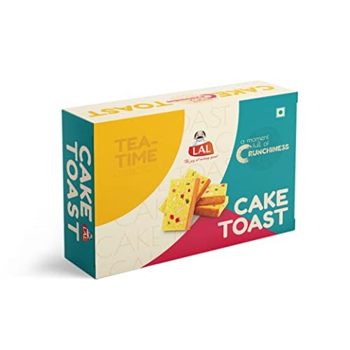 Lal Sweets Cake Toast 300g | Crispy Crunchy Tutti Frutti Cake Rusk Biscuits with Cashew Nuts | Bakery Style Tea Time Toast | Cookies Made with Milk Solids | Toasted Cakes Snack for Tea & Coffee | Pure veg Rusk Biscuits for Evening Snacks - Image 4
