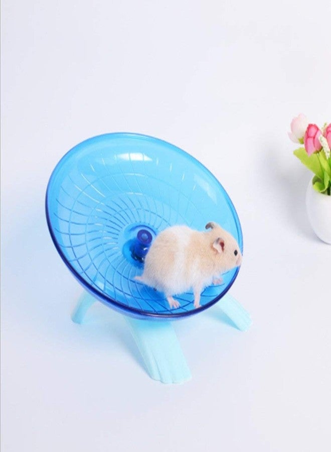 زيسويل عجلة تمارين رياضية صامتة للجري والركض والهامستر، على شكل صحن طائر، مناسبة للهامستر السوري والجرذان والجرذان والخنازير الغينية والسناجب وغيرها من الحيوانات الصغيرة (أزرق) - Image 2