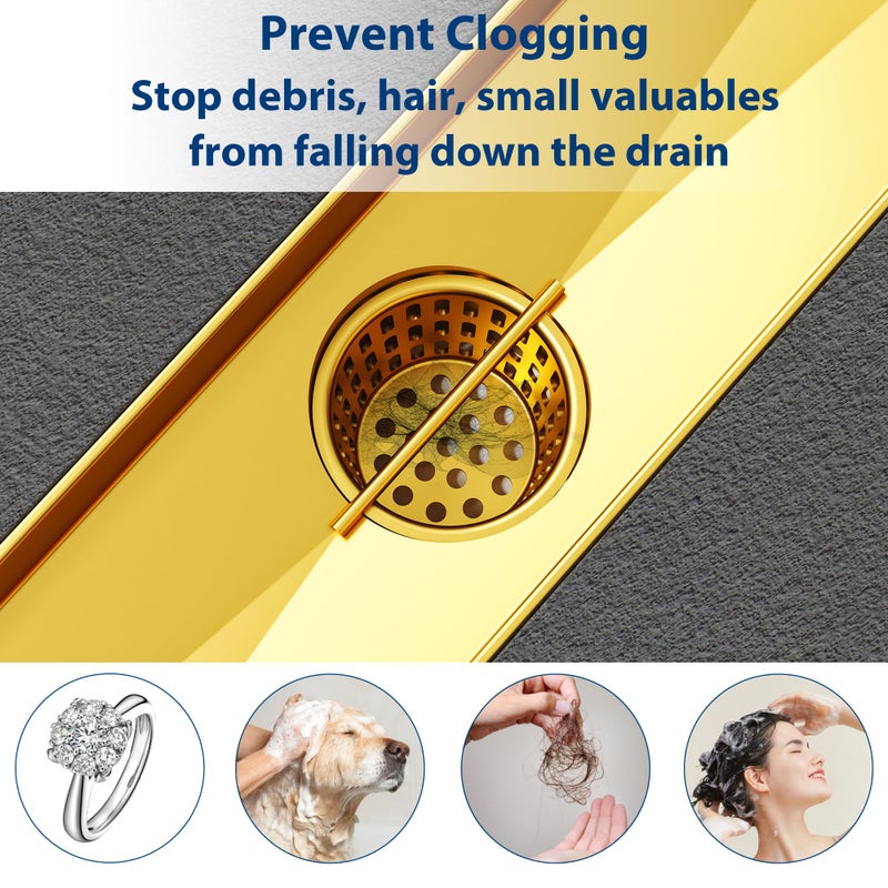 Neodrain Golden Strainer-Hook, Stainless Steel Hair and Debris Strainer, Only Fit Neodrain Shower Drain,Hair Trap,Shower Drain Hair Catcher with Lifting Hook - Image 5