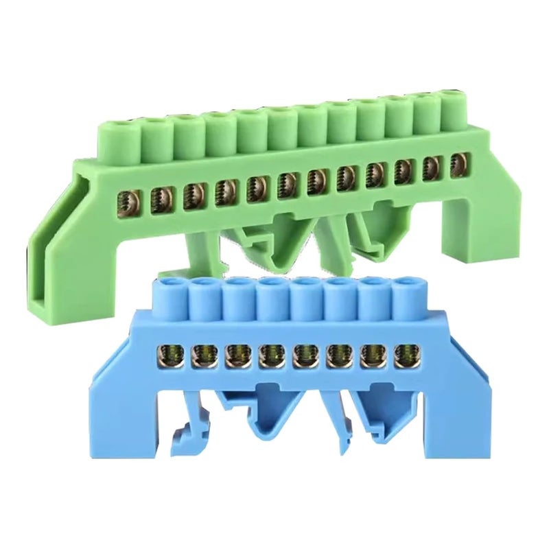 6pcs Zero line grounding bar 6 X9 Bridge Type Guide Rail Distribution Box 6X9 Parallel Wiring Terminal Ground(8P B) - Image 1