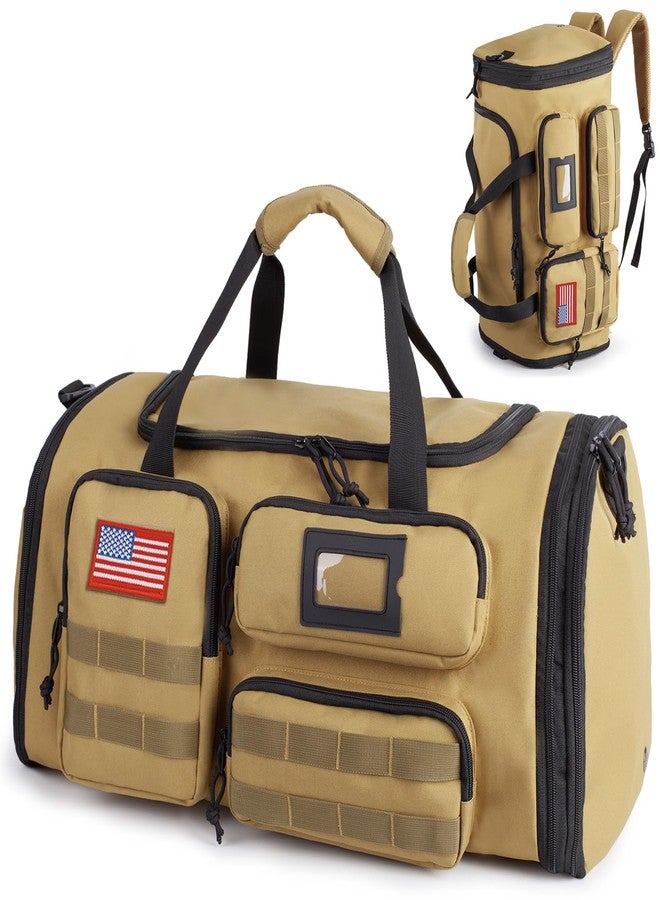 ATRIPACK Expandable Gym Bag For Men,Tactical Large 3 in 1 Sports Duffle Bag With Shoes Compartment,Water Resistant Sports Gym Tote Bags Multi-functional Weekend Travel Backpack Overnight Crossbody Bag, Brown - Image 1