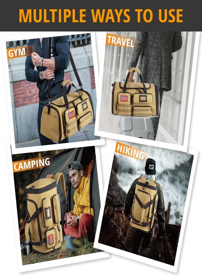 ATRIPACK Expandable Gym Bag For Men,Tactical Large 3 in 1 Sports Duffle Bag With Shoes Compartment,Water Resistant Sports Gym Tote Bags Multi-functional Weekend Travel Backpack Overnight Crossbody Bag, Brown - Image 2