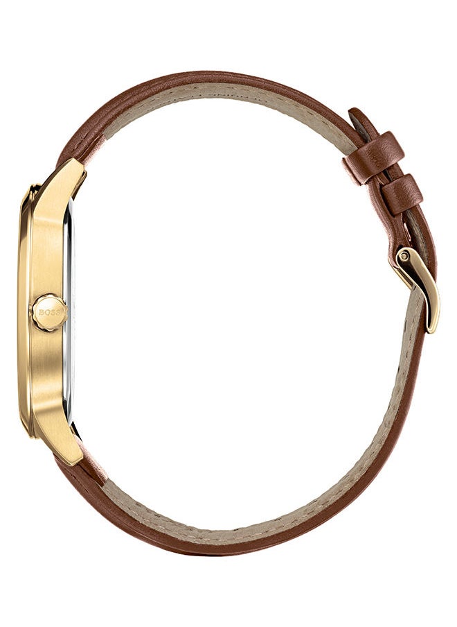 HUGO BOSS - Men's Analog Round Leather Wrist Watch 1513685 - 41 mm - Image 1