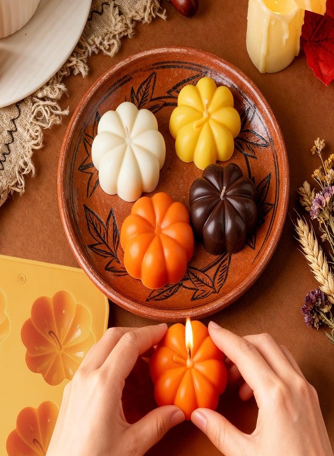 Morofme 2 Pcs Pumpkin Chocolate Mold Pumpkin Silicone Mold Fall Soap Candle Molds Autumn Thanksgiving Candy Molds for Baking Cake Decoration Jello Muffin Cookies Candy Wax Melts - Image 2