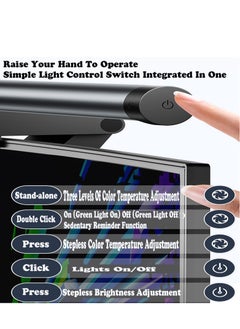 Rightsure Computer Monitor Light, Screen Light Bar, Stepless Dimming, No Glare, One-piece Touch switch, with Type-C Powered for Professional Designer/Software Programmer  - Image 3