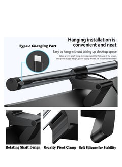 Rightsure Computer Monitor Light, Screen Light Bar, Stepless Dimming, No Glare, One-piece Touch switch, with Type-C Powered for Professional Designer/Software Programmer  - Image 2