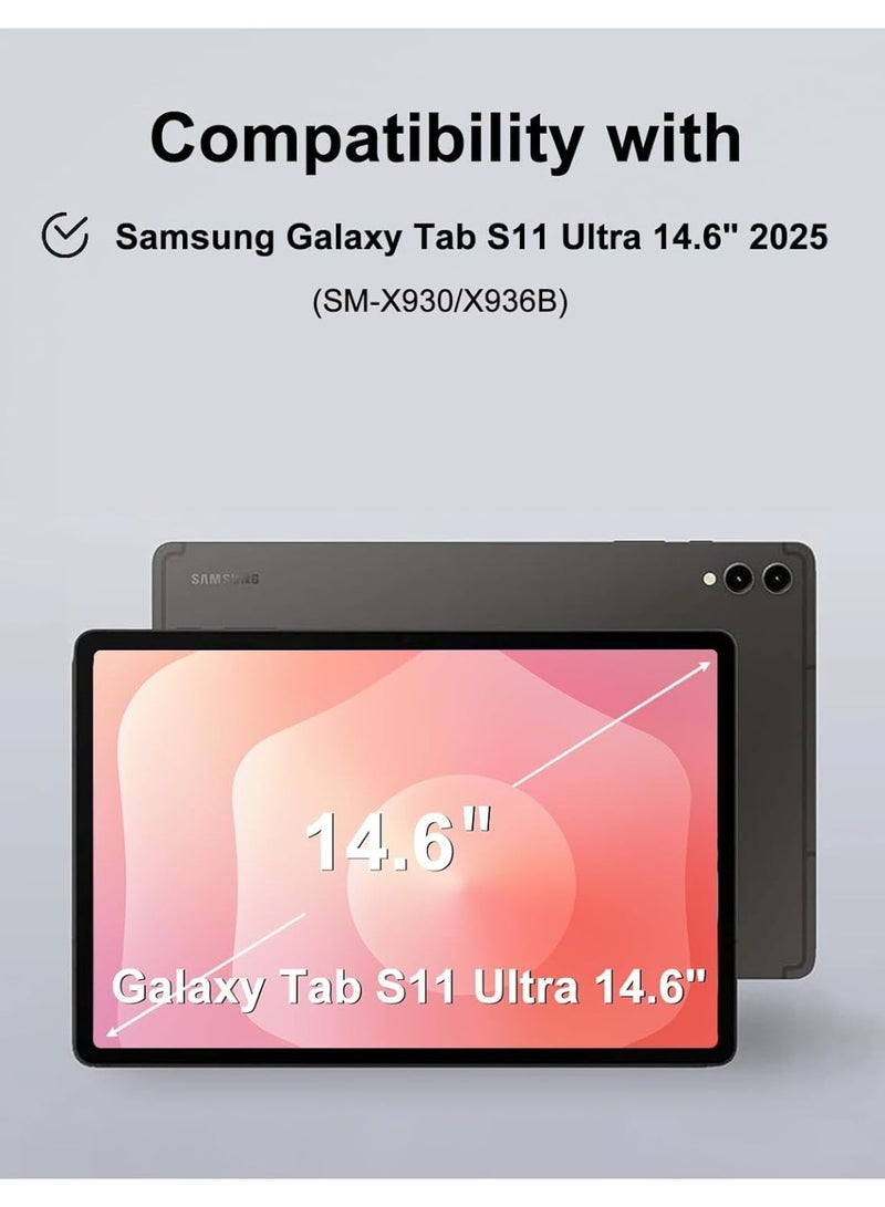 Keyboard Case for Samsung Galaxy Tab S11 Ultra 14.6 Inch 2025, Backlit Magnetically Detachable Bluetooth Keyboard with Touchpad and Pen Holder Slot, (SM-X930/SM-X936B) - Image 2