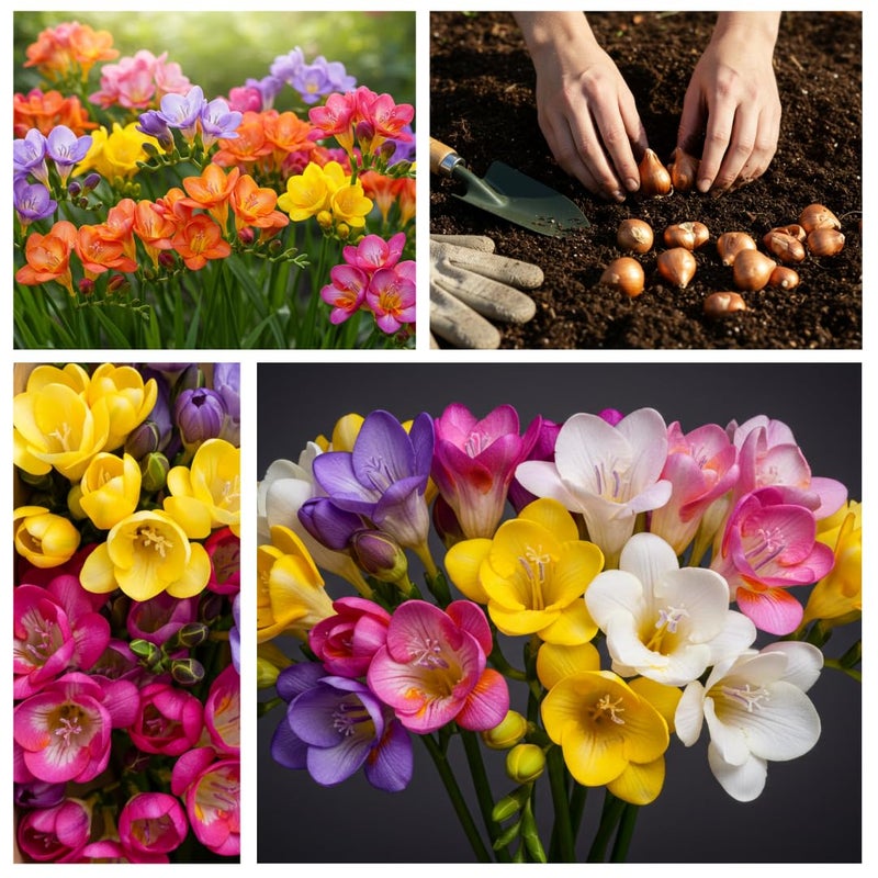 CZ Grain Double Freesia Flower Bulbs for Spring Planting - Mixed Colors for Bouquets - Large Healthy Bulbs - Great for Container or Outdoor Growing (10 Bulbs) - Image 2