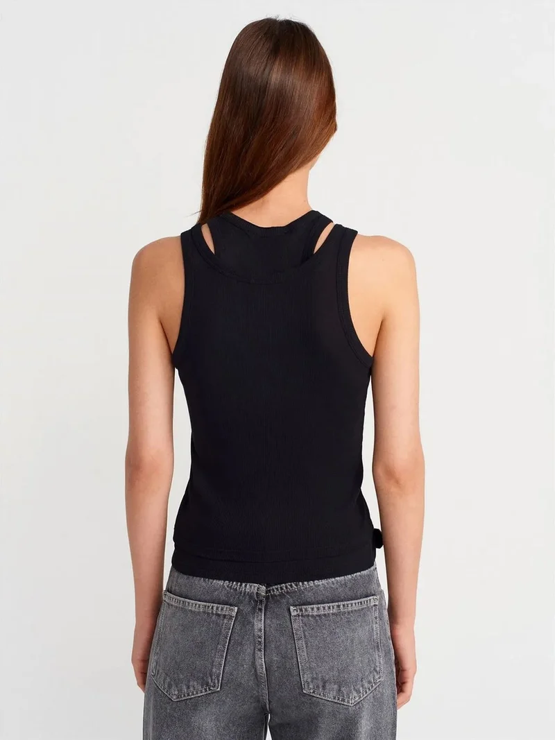 ديلفين Dilvin Cotton Ribbed Crop Cami