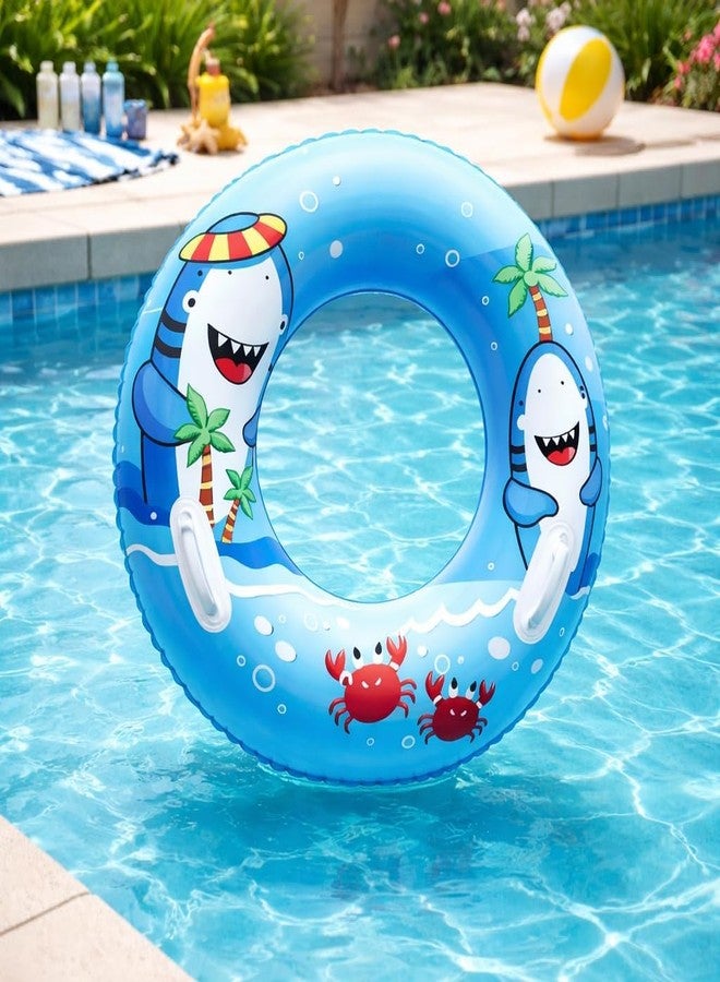 Jukusa Kids Inflatable Swim Ring, Blue Pool Float Tube for Toddlers & Children, Heavy-Duty PVC Leak-Resistant Water Float for Beach, Swimming Pool & Party Fun - Image 2