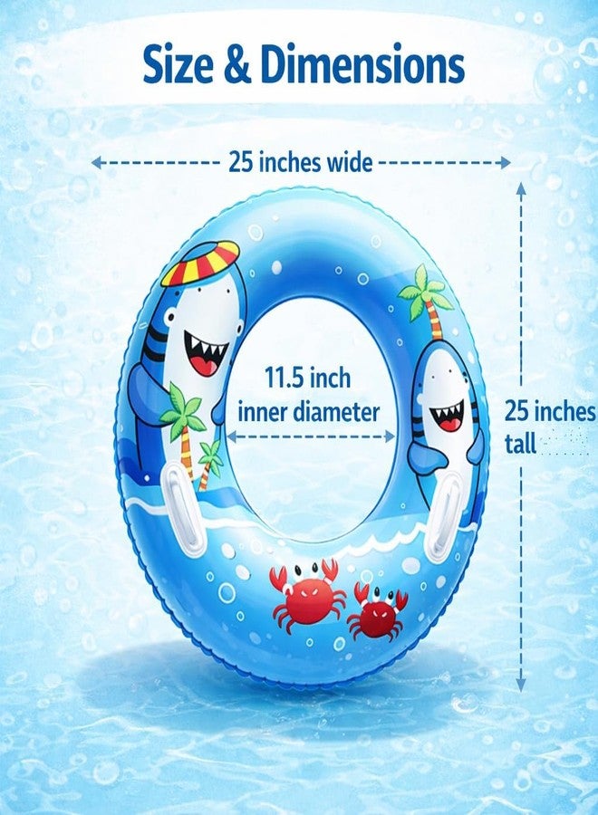 Jukusa Kids Inflatable Swim Ring, Blue Pool Float Tube for Toddlers & Children, Heavy-Duty PVC Leak-Resistant Water Float for Beach, Swimming Pool & Party Fun - Image 3