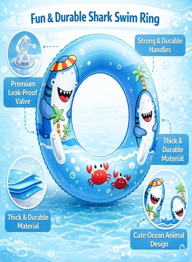 Jukusa Kids Inflatable Swim Ring, Blue Pool Float Tube for Toddlers & Children, Heavy-Duty PVC Leak-Resistant Water Float for Beach, Swimming Pool & Party Fun - Image 4