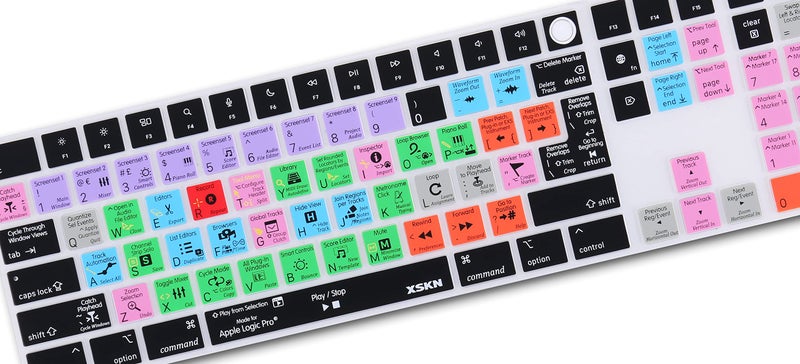 XSKN Logic Pro EU US Common Version Silicone Keyboard Cover Skin for 2020-2023 Apple Magic Keyboard with Touch ID and Numeric Keypad A2520 (Left 3 Keys Not Suite for 2024 New One Model) - Image 4