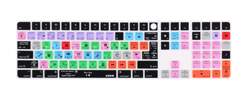 XSKN Logic Pro EU US Common Version Silicone Keyboard Cover Skin for 2020-2023 Apple Magic Keyboard with Touch ID and Numeric Keypad A2520 (Left 3 Keys Not Suite for 2024 New One Model) - Image 1