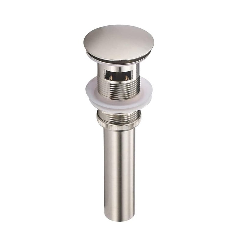 Yodel Faucet Bathroom Sink Drain Stopper Pop Up Drain With Overflow For Vessel Sink Lavatory Vanity Brushed Nickel Ydpop-3 - Image 1
