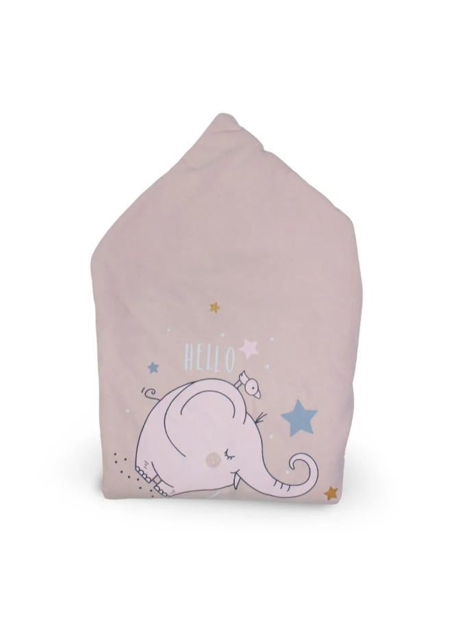 Junior Cotton Baby Blanket – Pink with Elephant Design - Image 2