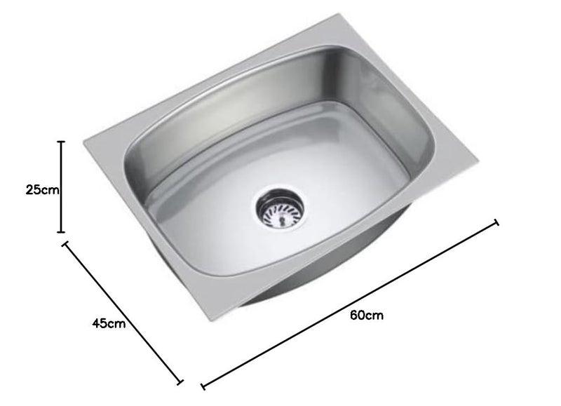 DOLANTO 24 x 18 x 10 304 Grade Glossy Finish STAINLESS STEEL KITCHEN SINK - Image 4