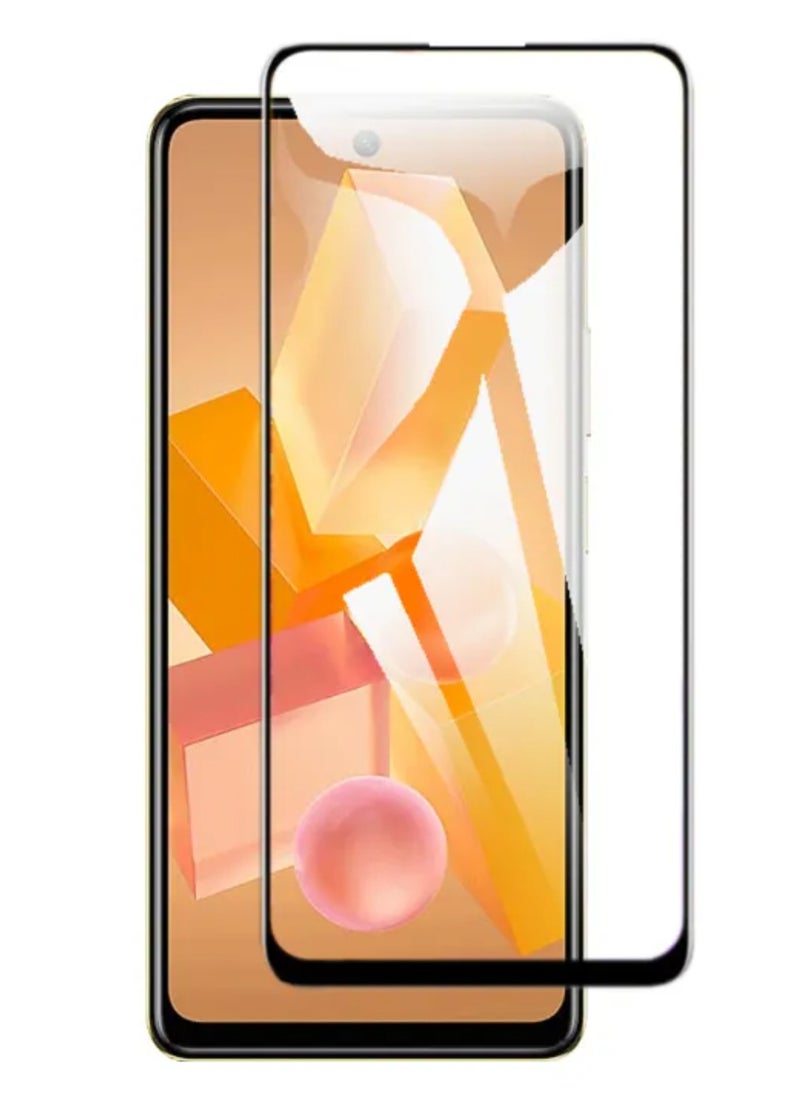 تيمبرد غلاس واقي شاشة من الزجاج المقوى ذو حافة سوداء متوافق مع هاتف Infinix Hot 40  - Image 1