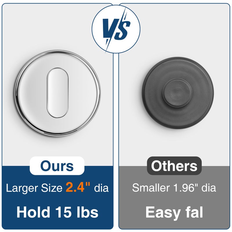 pickpiff Suction Cup Hooks for Shower: 15 LB Strong Wall Hanger for Bathroom, Front Door, Glass, Window, RV, Holder for Towel, Christmas Wreath, Coat, Loofah, Waterproof & Reusable, Silver 4-Pack - Image 4