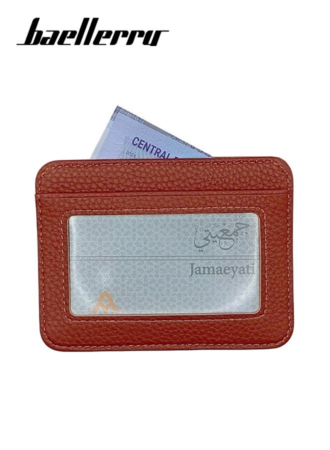 بايلليري حامل بطاقات مع جيب أمامي للرجال، محفظة جلدية، محفظة رجالية رفيعة وبسيطة من الجلد، أنيقة، مثالية للاستخدام اليومي وراحة السفر - Image 2