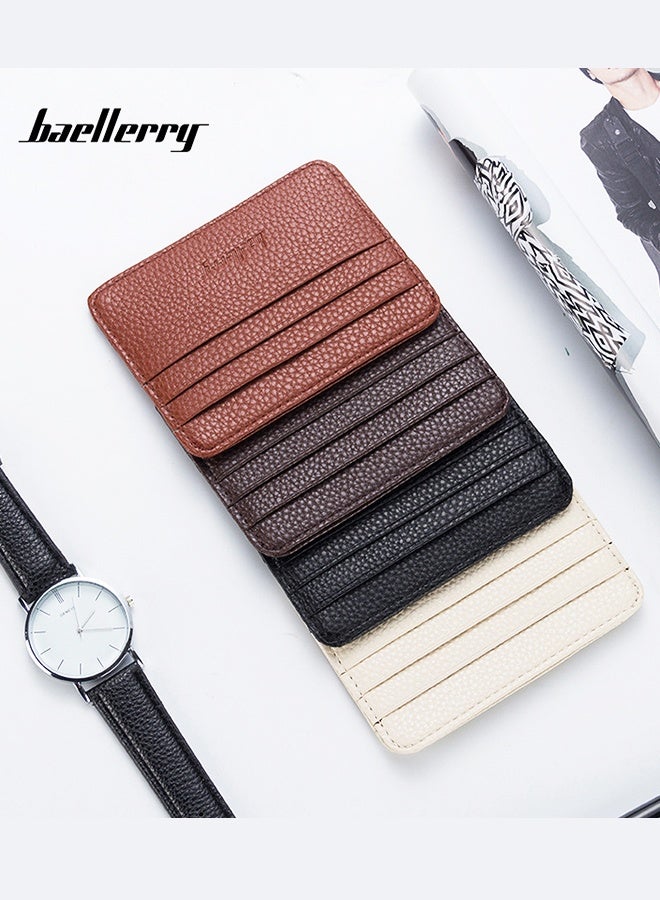 بايلليري حامل بطاقات مع جيب أمامي للرجال، محفظة جلدية، محفظة رجالية رفيعة وبسيطة من الجلد، أنيقة، مثالية للاستخدام اليومي وراحة السفر - Image 4