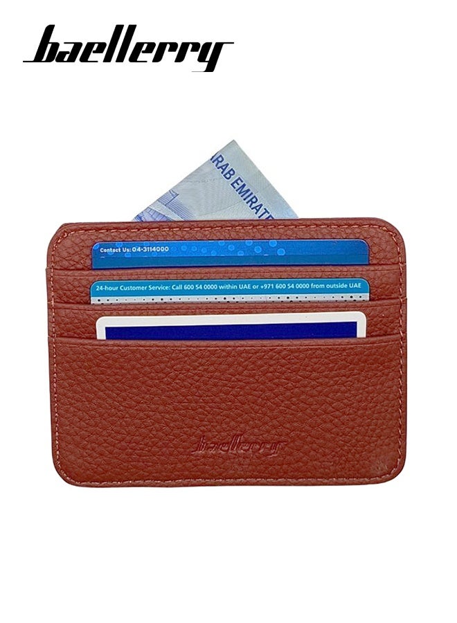 بايلليري حامل بطاقات مع جيب أمامي للرجال، محفظة جلدية، محفظة رجالية رفيعة وبسيطة من الجلد، أنيقة، مثالية للاستخدام اليومي وراحة السفر - Image 1