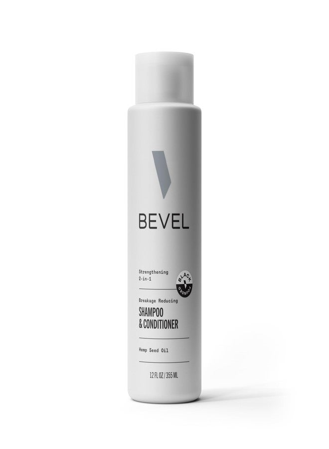 Bevel Shampoo and Conditioner for Men with Hemp Seed Oil and Biotin, 2 in 1 Strengthening Formula Conditions and Moisturizes Hair to Reduce Breakage, 12 Oz (Packaging May Vary) - Image 1