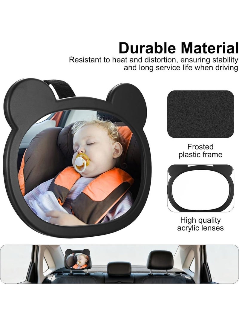 Arabest Baby Car Mirror for Backseat, Safety Baby Car Seat Mirror for Rear Facing, Shatterproof Hook Clip Clear Wide View & 360° Rotation Baby Mirrors Essentials Accessories - Image 4