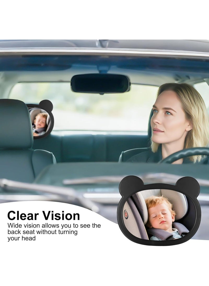 Arabest Baby Car Mirror for Backseat, Safety Baby Car Seat Mirror for Rear Facing, Shatterproof Hook Clip Clear Wide View & 360° Rotation Baby Mirrors Essentials Accessories - Image 5