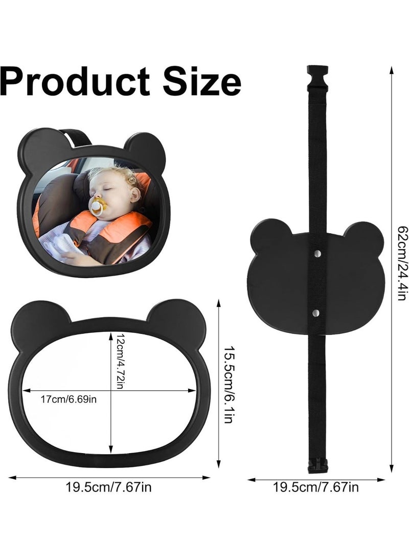 Arabest Baby Car Mirror for Backseat, Safety Baby Car Seat Mirror for Rear Facing, Shatterproof Hook Clip Clear Wide View & 360° Rotation Baby Mirrors Essentials Accessories - Image 3