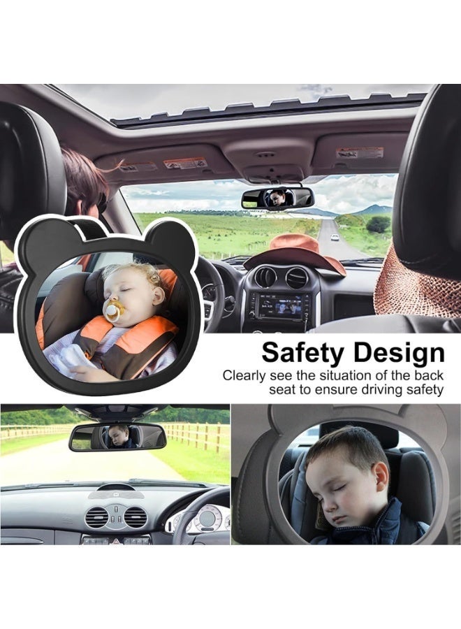 Arabest Baby Car Mirror for Backseat, Safety Baby Car Seat Mirror for Rear Facing, Shatterproof Hook Clip Clear Wide View & 360° Rotation Baby Mirrors Essentials Accessories - Image 2