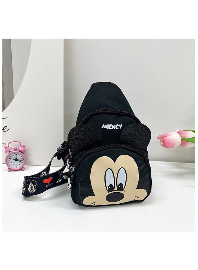 Children's Crossbody Bag Boys Girls Chest Bag Baby Travel Backpack Kids Toddler Carrier Small Size Durable Nylon Material-Color:Mickey Black  - Image 1