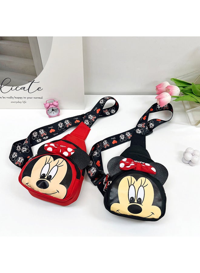 Children's Crossbody Bag Boys Girls Chest Bag Baby Travel Backpack Kids Toddler Carrier Small Size Durable Nylon Material-Color:Mickey Black  - Image 3