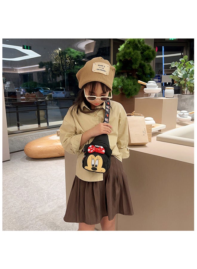 Children's Crossbody Bag Boys Girls Chest Bag Baby Travel Backpack Kids Toddler Carrier Small Size Durable Nylon Material-Color:Mickey Black  - Image 5