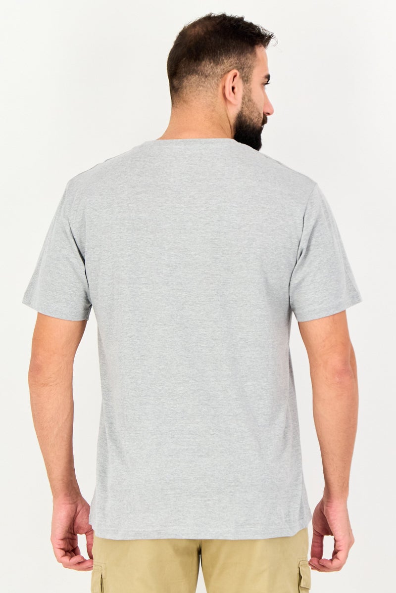 Tailorbyrd Men Crew Neck Short Sleeve Embroidered Logo T-Shirt, Heather Grey - Image 4