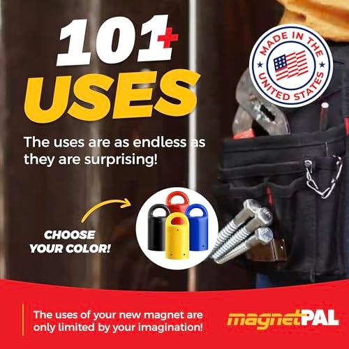 MagnetPAL Heavy-Duty Neodymium Anti-Rust Magnet, Magnetic Stud Finder, Hide-A-Key, Tool Holder & Retrieval, Most Powerful Magnet 12lb Pull, Indoor or Outdoor Multi Use Tools, Quick Release Keys Black - Image 5