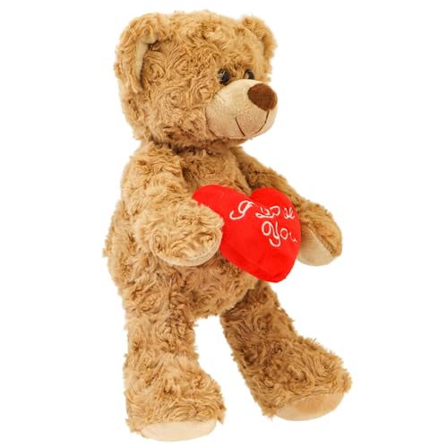Aqushymallow Cow Teddy Bear Plush Toy Hugging a Red Rose or a Heart Romantic Teddy Bear Plush Doll Valentines Day Birthday Girls Gift Brown Bear Heart - Image 5