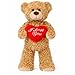 Aqushymallow Cow Teddy Bear Plush Toy Hugging a Red Rose or a Heart Romantic Teddy Bear Plush Doll Valentines Day Birthday Girls Gift Brown Bear Heart - Image 2