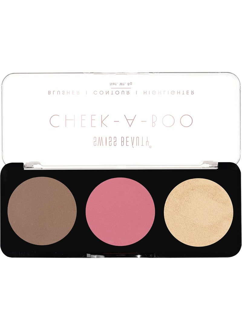 Swiss Beauty Cheek-A-Boo 3 In One Blusher | Contour | Highlighter Shade -03 (8 g) - Image 1