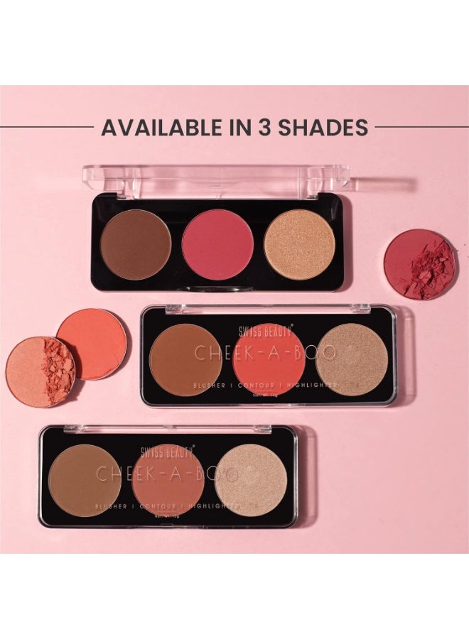 Swiss Beauty Cheek-A-Boo 3 In One Blusher | Contour | Highlighter Shade -03 (8 g) - Image 4
