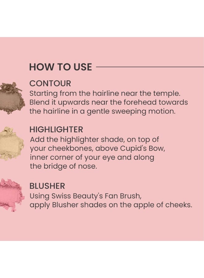 Swiss Beauty Cheek-A-Boo 3 In One Blusher | Contour | Highlighter Shade -03 (8 g) - Image 3